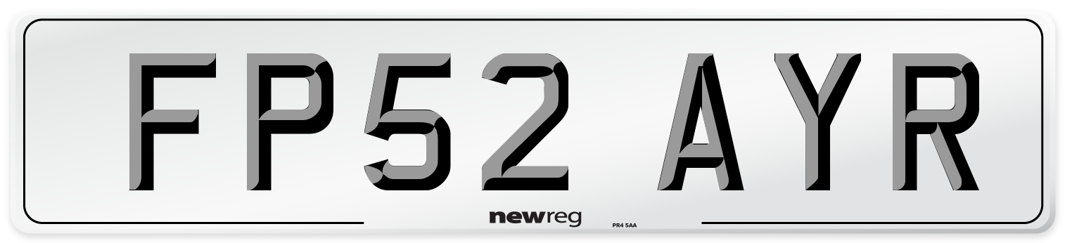 FP52 AYR Number Plate from New Reg